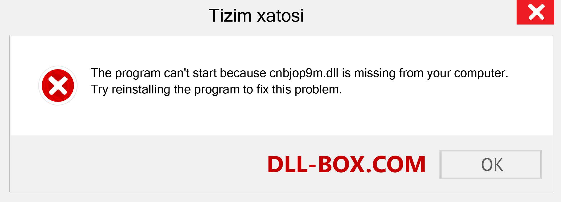 cnbjop9m.dll fayli yo'qolganmi?. Windows 7, 8, 10 uchun yuklab olish - Windowsda cnbjop9m dll etishmayotgan xatoni tuzating, rasmlar, rasmlar